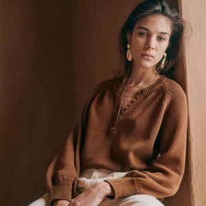 NWT Sezane Leontine Jumper Coffee (Brown/Dark Camel) Size L! VERY RARE COLOR!